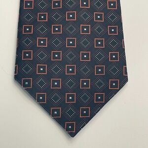 Executive Geoffrey Beene Black Silk Men's Tie Square and Diamonds‎ 58"x3.75"